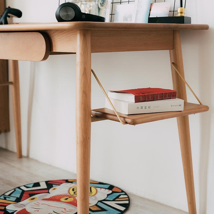Detail view of Oak Office Desk, Three Woods Available with office desks