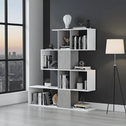 Zaga Artic White and Concrete Grey Bookcase - 2932