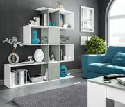 Zaga Artic White and Concrete Grey Bookcase - 2932