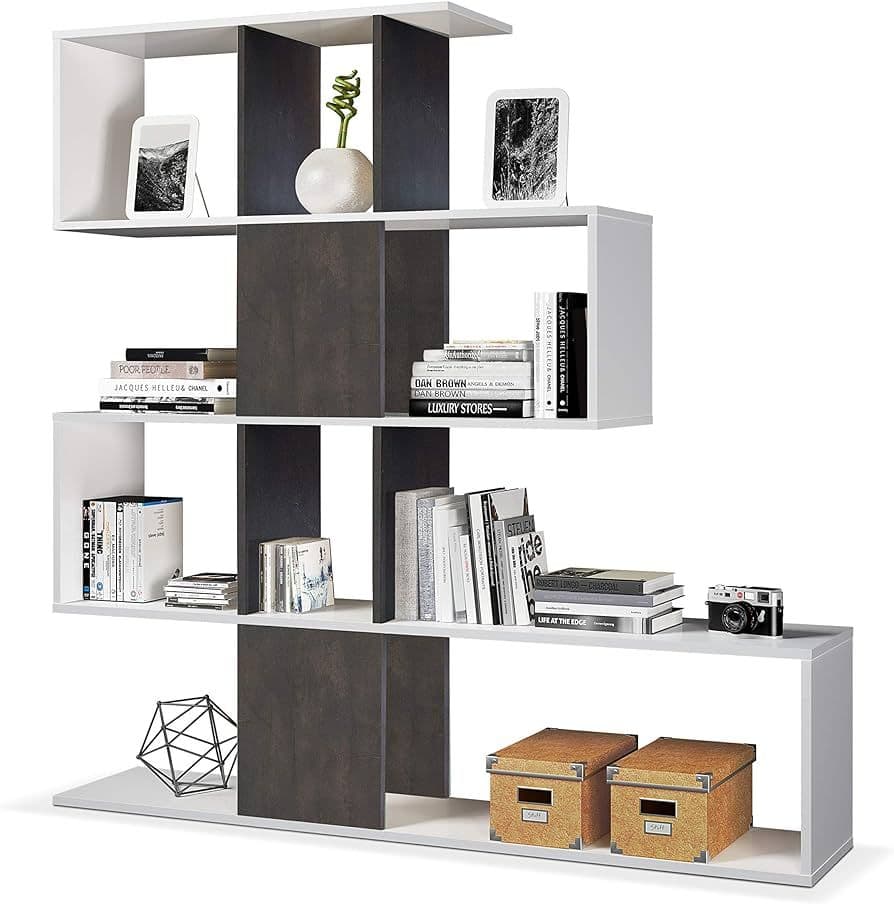 Zaga Oxide Dark Brown and Artic White Bookcase - 3028