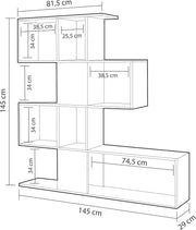 Zaga Oxide Dark Brown and Artic White Bookcase - 3028