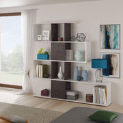 Zaga Oxide Dark Brown and Artic White Bookcase - 3028