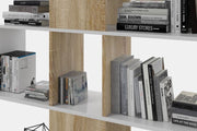 Zaga White And Oak Effect Gloss Bookcase - 2896