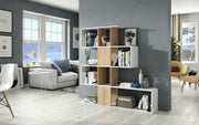 Zaga White And Oak Effect Gloss Bookcase - 2896