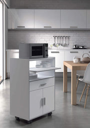 Zidan White and Grey Kitchen Trolley 009910O - 2918