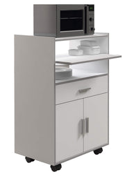 Zidan White and Grey Kitchen Trolley 009910O - 2918