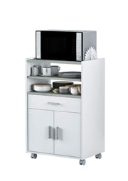 Zidan White and Grey Kitchen Trolley 009910O - 2918