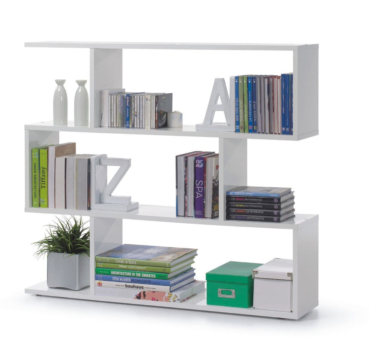 Zing Short White Gloss Bookcase - 2507
