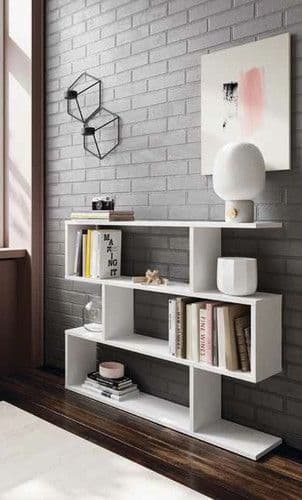 Zing Short White Gloss Bookcase - 2507