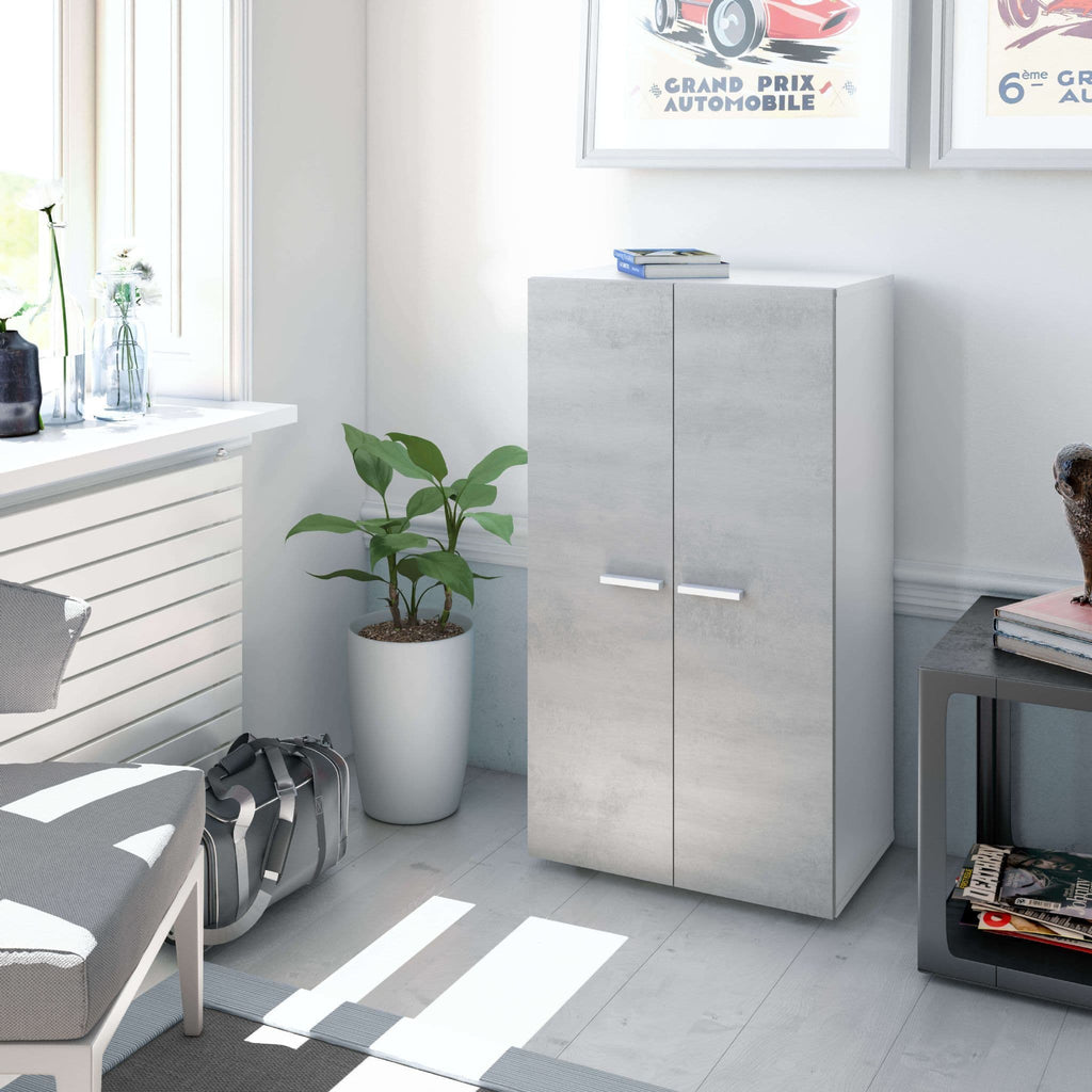 Zuldy Grey and White Shoe Cupboard - 2962