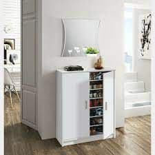 Zuldy Large 30 Pairs White Shoe Cupboard - 2505