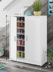 Zuldy Large 30 Pairs White Shoe Cupboard - 2505