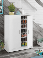 Zuldy Large 30 Pairs White Shoe Cupboard - 2505