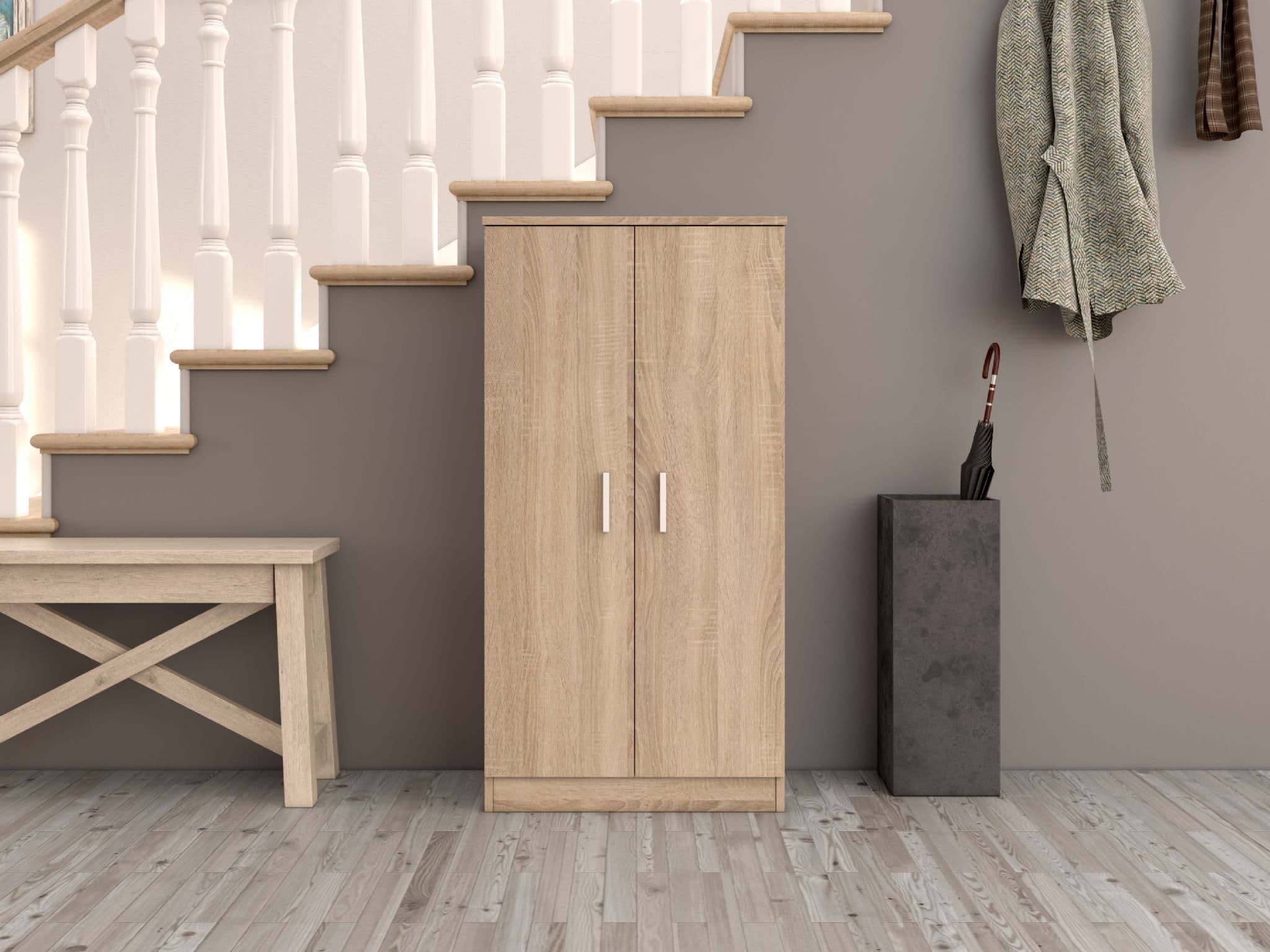 Zuldy Oak Effect Shoe Cabinet - 2892