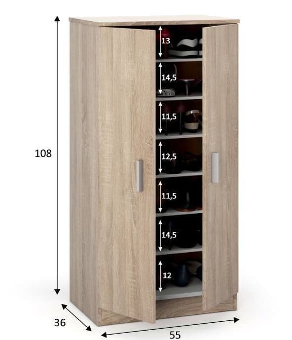 Zuldy Oak Effect Shoe Cabinet - 2892